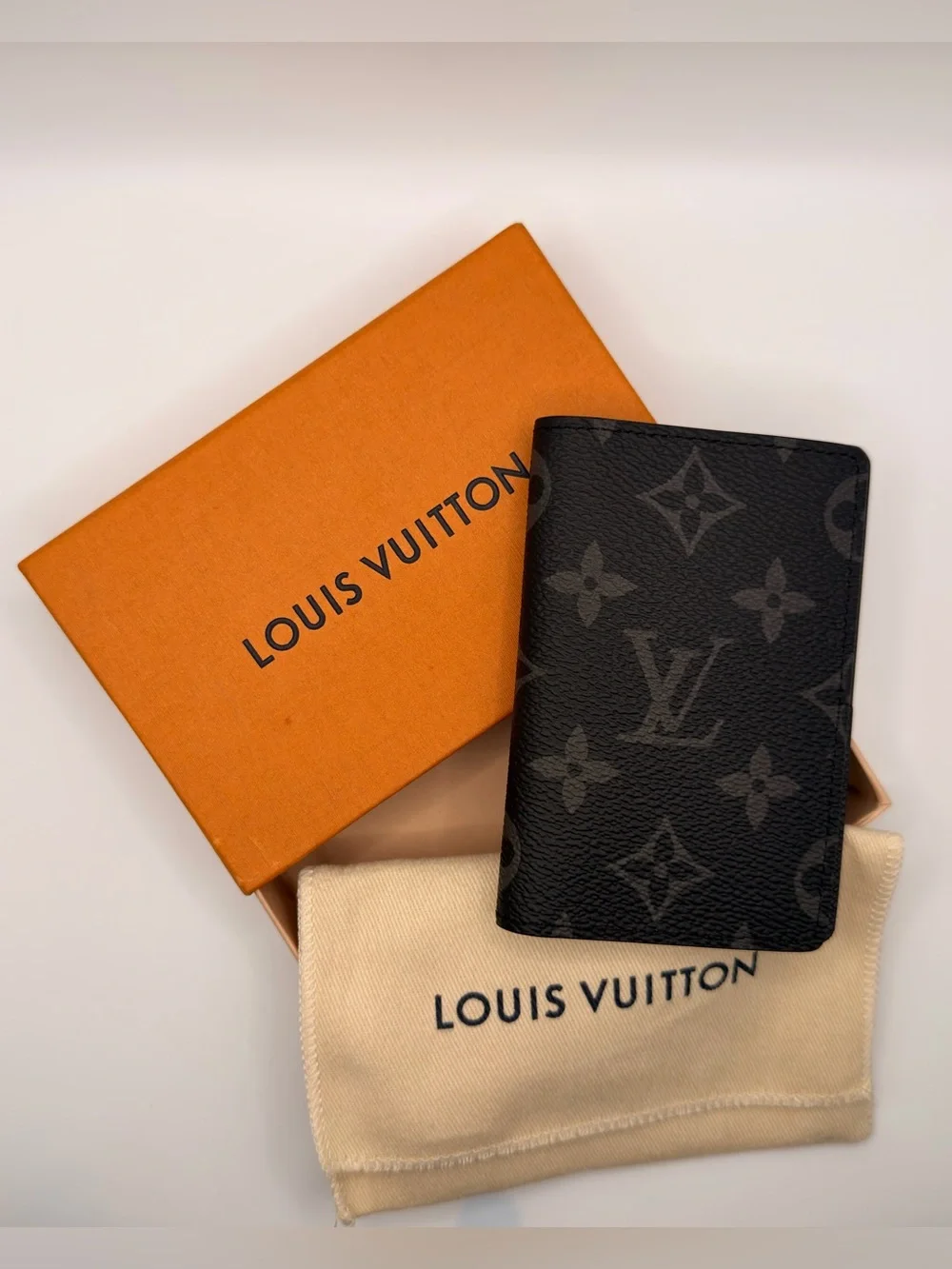 Louis Vuitton Monogram Eclipse Pocket Organizer — Black/Gray